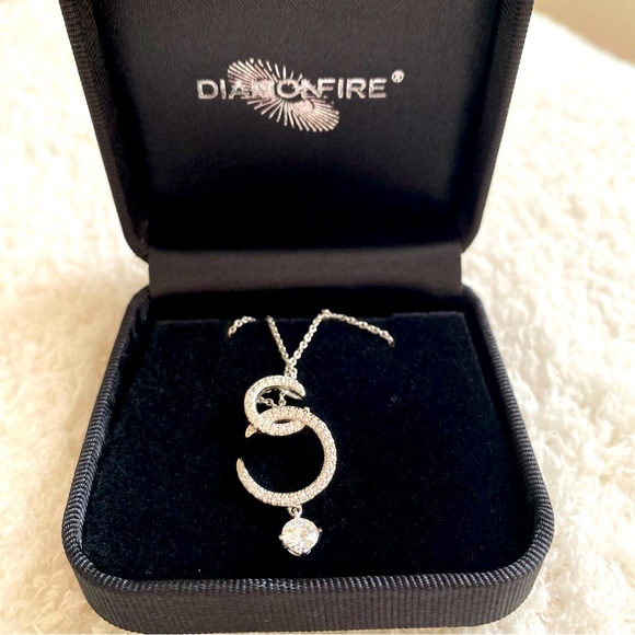 Diamonfire Orecchini A Perno Argento 925 Con Zirconia Cubica Bianca 1Ct - Solitaire, Puntale A Griffe, Confezione Regalo Con Certificato